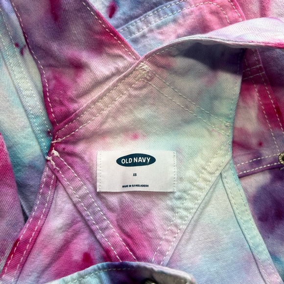 Old navy upcycled ice dyed overalls size xs - Picture 7 of 8